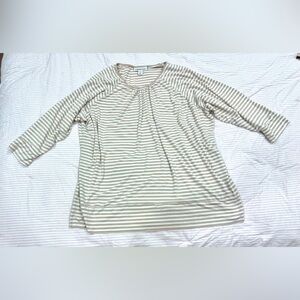 Coldwater Creek Women's Beige Striped Blouse